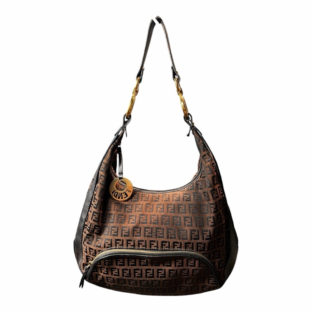 Fendi Brown and Black Monogram Shoulder Bag
